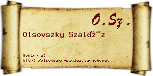 Olsovszky Szaléz névjegykártya